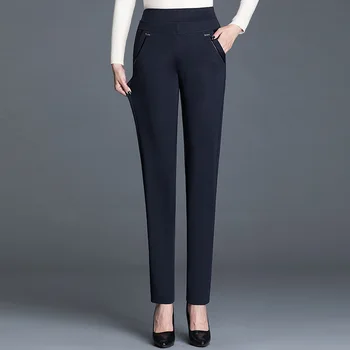 Kadın kış pantolonları Düz Streç Polar Kalın Rahat sıcak Pantolon Kadınlar için kadın Klasik Pantolon Artı Boyutu 5Xl Sıska