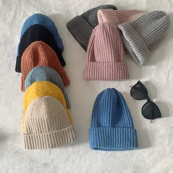 Kadın Şapka sonbahar kış yün şapka net kırmızı örme şapka erkek kubbe sıcak şapka yeni bere şapka erkekler için