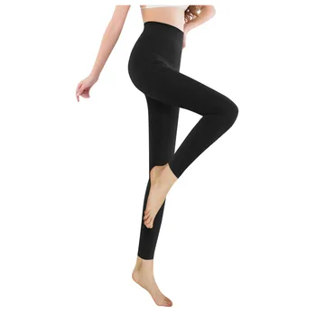 Kadınlar Casual Sıcak Streç Kırpılmış pantolon Tayt Kalın İnce Legging Süper Elastik Katı Renkler Kış Artı kaşmir Tozluk