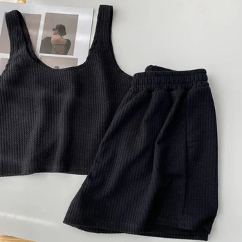 Kadınlar Seksi Pijama Seti Seksi Siyah Spagetti Kayışı İç Çamaşırı Pijama Takım Elbise Rahat V Yaka Kadın 2 Parça Kıyafeti şort takımı