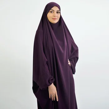 Kapşonlu Müslüman Kadınlar Başörtüsü Elbise Namaz Konfeksiyon Jilbab Abaya Uzun Khimar Tam Kapak Ramazan Elbisesi Abayas İslam Giyim Peçe
