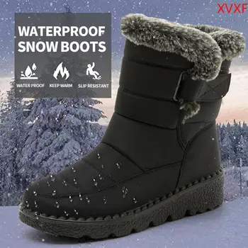 Kar Botları Peluş Sıcak yarım çizmeler Kadınlar İçin kış ayakkabı su geçirmez botlar Kadın Kış 2022 kadın ayakkabısı Patik Botas Mujer