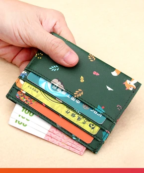 Kart çantası kadın küçük kart durumda Narin mini kart durumda Ultra ince banka kart tutucu Premium kart çantası Güney Kore kart çantası