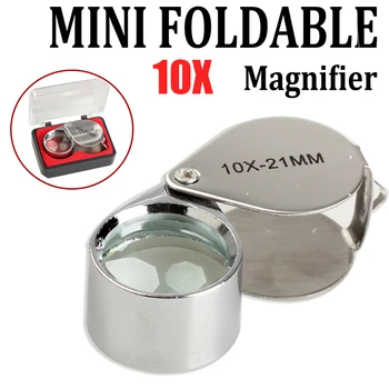 Katlanabilir Cep Büyüteç 10X Metal Mini Büyüteç El Gümüş Takı Büyüteç Taşınabilir Hediye Katlanır Lupa
