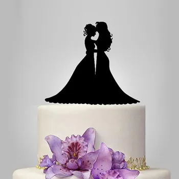Kişiselleştirilmiş Düğün Pastası Topper Aynı Cinsiyetten Düğün, İki Gelin Pastası Toppers, Lezbiyen Düğün Dekorasyon Parti Aksesuarları İyilik