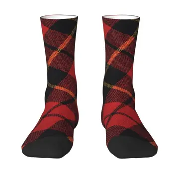 Klasik İskoç Klan Tartan Ekose Erkek Kadın Ekip Çorap Eğlenceli Kontrol Geometrik Şemsiye İlkbahar Yaz Sonbahar Kış Elbise Çorap