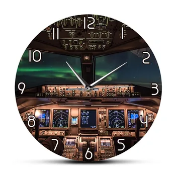 Kokpit Sanat Uçak Kontrol Cihazları duvar saati Havacılık Modern Tasarım Pilotlar Ev Dekor Jet hava Motoru Sessiz Kuvars Duvar Saati