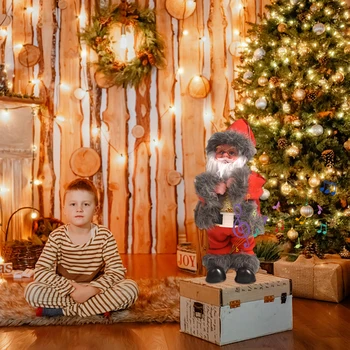 Komik Elektrikli Noel Baba Sallayarak Kalça müzikli ışık Elektrikli peluş oyuncak Animasyonlu Twerking Bükülmüş Kalça Süslemeleri Ev Dekor