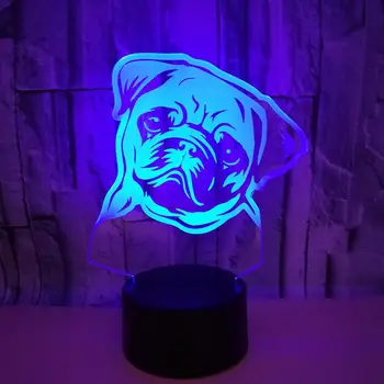 Kore Masa Lambası Shapi Köpek Uzaktan Kumanda 3d Gece Lambası Yaratıcı Dokunmatik Küçük Masa Lambası Led Oturma Odası Dekorasyon