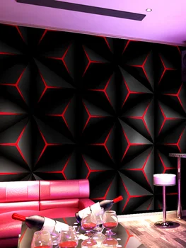 Ktv Duvar Kağıdı Salonu Flaş Wallcloth 3D Stereo Düzlem Geometrik Desenler Tema Kutusu Arka Plan Pape Duvar Kağıdı 3d