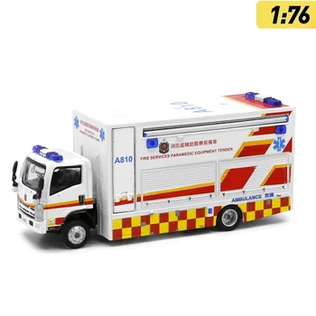 Küçük 1: 76 Isuzu N Serisi Paramedik Ekipman İhale Diecast Simülasyon Modeli oyuncak arabalar