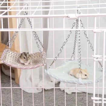 Küçük evcil hayvan hamağı Hamster Kafes Evi Yaz Kafesi Asılı Kuş Yuva Yatak Ev Kemirgen Hamster Papağan