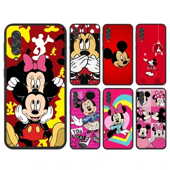 Kırmızı Mickey mouse Samsung Galaxy A90 A80 A70S A60 A50S A40 A30 A20E A10S A10E A10 A2 Çekirdek Siyah telefon kılıfı Çapa