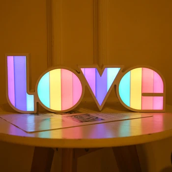 LED gece ışıkları aşk mektubu modelleme sıcaklık odası lamba Neon ışık odası dekorasyon noel süslemeleri