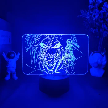 Levi Titan LED Anime Lamba Ev Yatak Odası Dekoratif Gadget Noel Manga Hediye LED Gece Lambası Titan Levi Ackerman