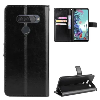 LG Q70 Durumda Lüks deri flip cüzdan Telefon LG kılıfı Q70 LM-Q730N Kılıf Standı Fonksiyonu kart tutucu