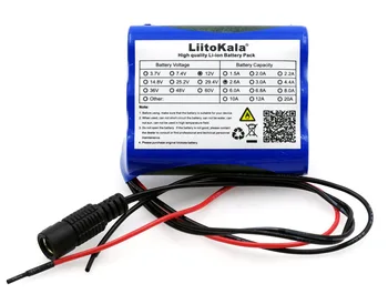 Liitokala 12 V 2600 mAh lityum-iyon pil 12.6 V 2.6 A için 11.1 V güvenlik kamerası şarj edilebilir pil paketi 18650 piller