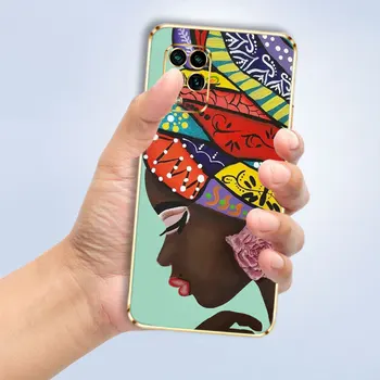 Linda Afrika Kız Kadın Afrocentric Sıvı Kılıf Xiaomi Poco X3 NFC X4 M3 F3 GT Pro Mi 6 6X9 SE 10 10T 11T Lite Ultra