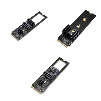 M2 Adaptörü 2 Port 3.0 M. 2 NVME PCIe Anahtar M veya Anahtar B SSD 6Gbps Adaptörü Sata3 Genişletme Kartı Masaüstü İçin