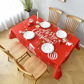 Masa örtüsü Noel Masa Örtüsü Kırmızı Şenlikli Nordic Basitlik Dikdörtgen Masa Örtüleri Rahat Cilt Dostu Parlak kaymaz