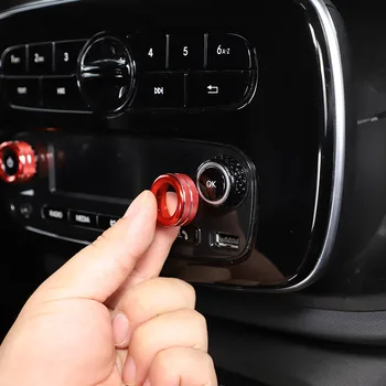 Mercedes-benz Smart için 2016-2021 Araba Ses Ses Kontrol Düğmesi Topuzu Daire Kapak Sticker Araba Aksesuarları (Ekran Versiyonu)