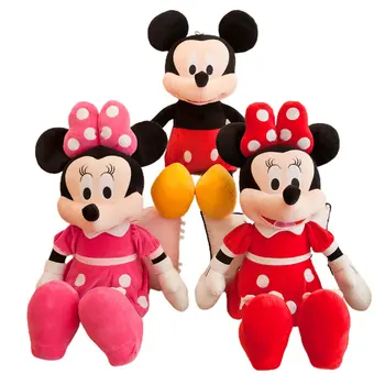Mickey Mouse ve Minnie Disney peluş oyuncaklar Sevimli Yumuşak Dolması Bebekler Karikatür Kawaii Oyuncaklar Disney Anime Figürleri Çocuklar için Doğum Günü Hediyeleri