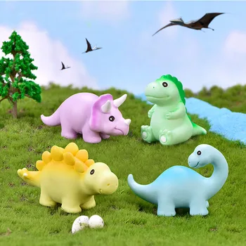 Mini Dinozor Tyrannosaurus Reçine Masa Süslemeleri Orman DIY Anahtarlık Hediyeler Mutlu Doğum Günü Partisi Dekoru Çocuk Boys Hediyeler Favor