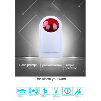 Mini Ses alarm ikaz kornası Strobe Sensörü 433mhz Kablosuz Strobe Siren GSM Bağımsız Otel Ev Güvenlik Alarm paneli sistemi