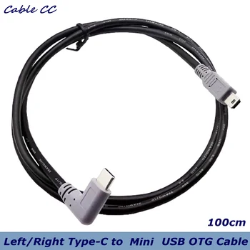 Mini USB erkek USB 3.1 Tip-c erkek 90 derece açı dönüştürücü OTG adaptör veri kablosu için cep telefonu U disk mobil sabit disk
