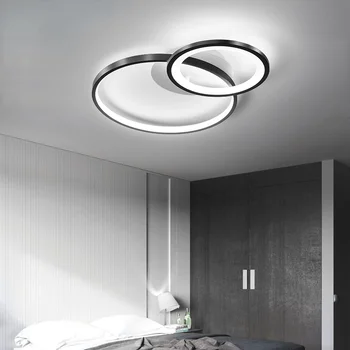 Minimalizm Modern Led tavan Avize Yatak Odası Oturma Odası İçin Kapalı Ev Basit tasarım Lamba yuvarlak halka uzaktan kumanda ışığı