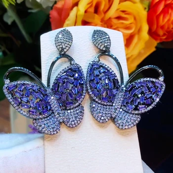 missvikki Lüks DIY Moda Kelebek Küpe Kadınlar İçin Düğün Parti Gösterisi Küpe Brincos kadın mücevheratı Hediye Yüksek Kalite
