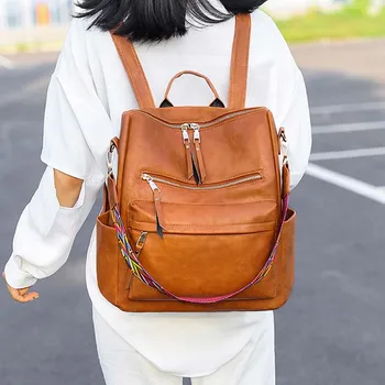 Moda Genç Kızlar için okul çantası s Kadın Sırt Çantası Perçinler omuzdan askili çanta okul çantası Büyük Pu Deri Kadın Sırt Çantası Küçük Sırt Çantası