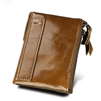 Moda Inek Derisi erkek Cüzdan Hakiki deri cüzdan ve çanta Rahat Kısa RFID Para Çanta Kartları Sikke Cep Carteira Masculina