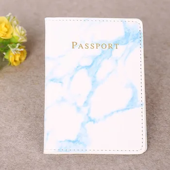 Moda Tutucu Paket Çanta Çanta Kadın Erkek Kılıfı Pasaport Kapağı Pu Deri Mermer Tarzı Seyahat KIMLIK Kredi Kartı Pasaport Çantası
