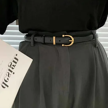 Moda Yönlü Kemer Ince 1.8 cm Dekoratif kadın Kot Kemer Siyah Eğilim Yeni Yüksek Kalite Marka Tasarım Rahat Kemer 105 cm 2240