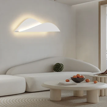 Modern Beyaz led duvar lambası oturma odası arka plan duvar lambası otel koridor aydınlatma İskandinav tasarımcı basit Duvar lambası 90-260V