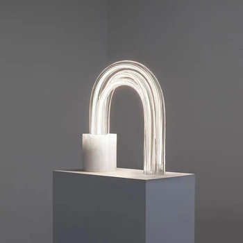Modern Cam Masa Lambası İskandinav Tasarımcı Lüks masa ışığı Oturma Odası Dekor İçin Yatak Odası Başucu Lambası Yaratıcı led aydınlatma armatürleri