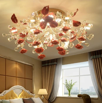 Modern LED tavan lambası atmosferik oturma odası dekorasyon kristal ışık basit yatak odası tavan ışıkları Nordic LED kristal lambalar