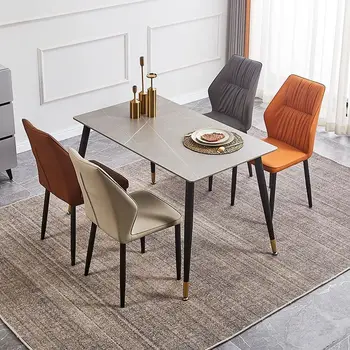 Modern Minimalist Yemek Sandalyesi Ev Nordic ışık Lüks Arkalığı Sandalye İtalyan Otel Restoran Tabure