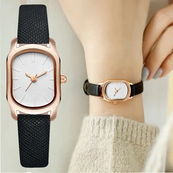 Modische Frauen Leder Band Uhr Casual Damen Quarz Armbanduhr Einfache Weibliche Kleine Schwarz Uhr Reloj Mujer Uhren