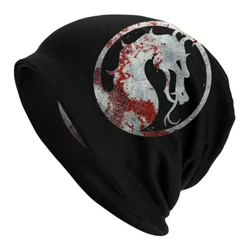 Mortal Kombat Gümüş Kaput Şapka Örgü Şapka Rahat Sonbahar Kış Açık Skullies bere şapkalar Unisex Yetişkin Bahar Sıcak Kap