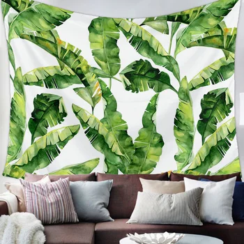 Muz Yaprağı Tropikal Bitki Yaprakları Goblen Yatak Odası Ev Dekorasyon Duvar Battaniye Goblen Yatak Odası Duvar Asılı Yoga Mat