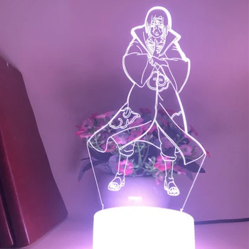 Naruto Anime periferik küçük gece lambası 3D yatak odası masaüstü masa lambası ambiyans ışık çocuk hediye karikatür 3D ışık plakası hediye