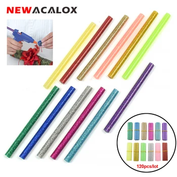 NEWACALOX 120 adet/grup Renkli Sıcak Tutkal Çubukları 7mm Mini Tutkal Tabancası Yüksek Viskoziteli Yapıştırıcı Onarım DIY Sanat Zanaat El Aracı