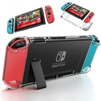 Nintendo Nintendo Anahtarı NS NX Kılıfları Sert Şeffaf arka kapak Kabuk Coque Ultra İnce Çanta Ayrılabilir Kristal PC Şeffaf Kılıf