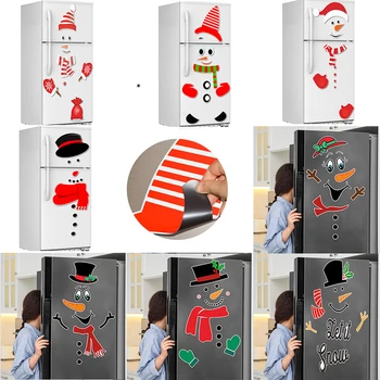 Noel Karikatür Çıkartmalar İfade Manyetik Su Geçirmez Buzdolabı Garaj Kapısı Sticker Ev Süsleme