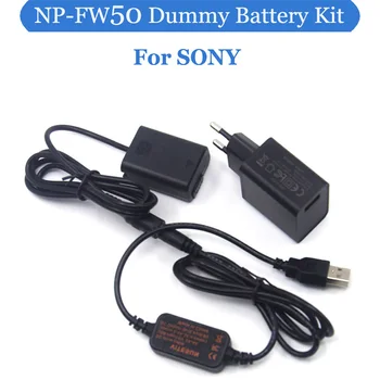 NP FW50 Kukla Pil Güç Adaptörü Şarj QC3. 0 USB kablosu 5V Sony ZV-E10 A7S2 A7II A7R A7RII a7m2 A6000 A6300 A6500 A7000