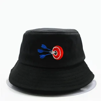 Okçuluk hedefi nakış pamuk Kova Şapka Balıkçı Şapka açık seyahat şapka güneşlikli kep Şapka çocuk erkek Kadın 289