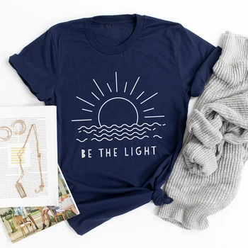 Olabilir ışık Günbatımı Kadın T Shirt Dini Yaz Moda Tshirt Motivasyon Sadık İsa Giysileri Grafik Tee Dropshipping
