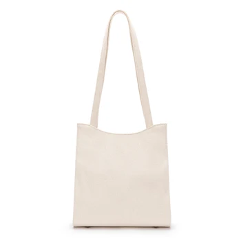 Orijinal ıns niş tasarım alışveriş çantası üç boyutlu şık tote çanta beyaz kanvas omuzdan askili çanta yaz